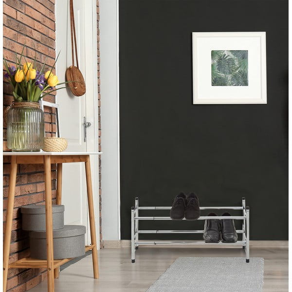 Kovový teleskopický stojan na boty ve stříbrné barvě – Premier Housewares-image-1