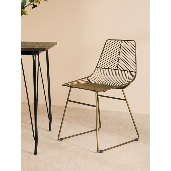 Kovová jídelní židle v bronzové barvě District – Premier Housewares-image-1