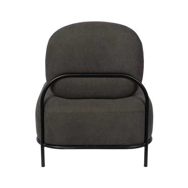 Tmavě šedé křeslo White Label Polly-image-4