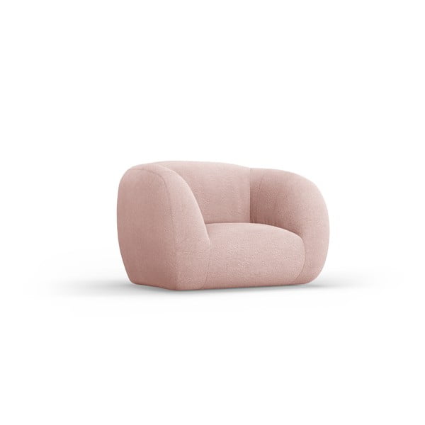 Světle růžové křeslo z textilie bouclé Essen – Cosmopolitan Design
