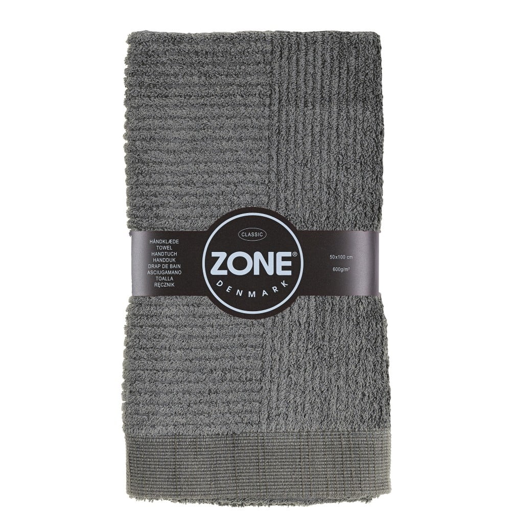 Šedý ručník Zone, 100 x 50 cm