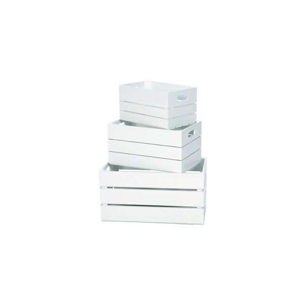 Sada 3 přepravek White Rustic