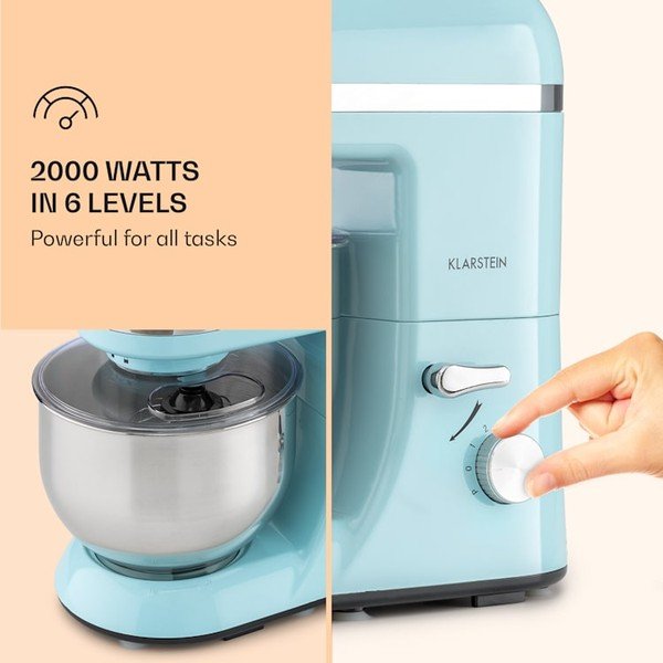 Pastelově modrý kuchyňský robot Klarstein Bella Elegance-image-4