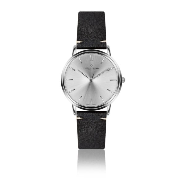 Pánské hodinky s černým páskem z pravé kůže Frederic Graff Silver Breithorn Black