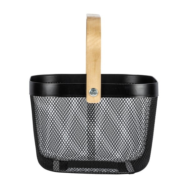 Černý organizér do koupelny s bambusovým držadlem Wenko Bambusa-image-2