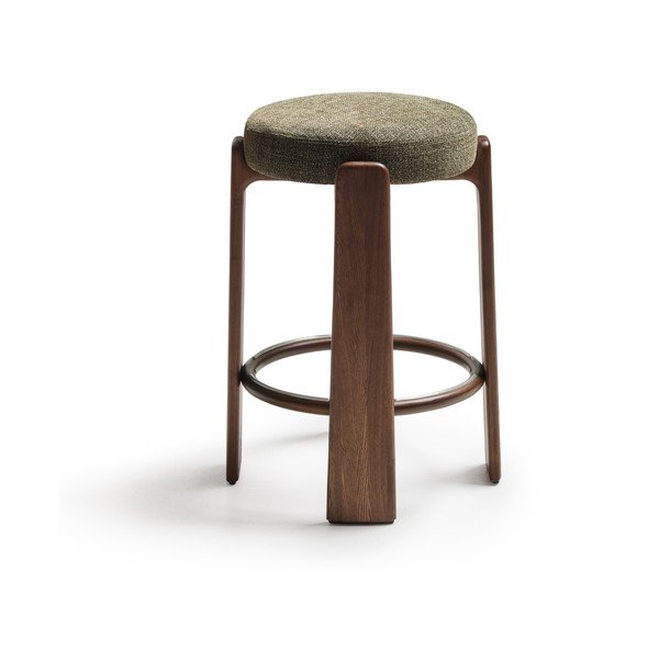 Zelená/v tmavě přírodní barvě barová stolička z jasanového dřeva (výška sedáku 75 cm) Granite – Kave Home-image-2