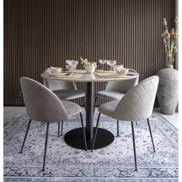Kulatý jídelní stůl s deskou v dekoru mramoru ø 110 cm Bolzano – House Nordic-image-1