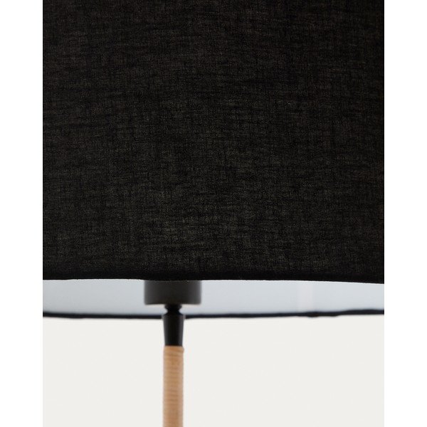 Černá stojací lampa s textilním stínidlem (výška 160 cm) Canar – Kave Home-image-4