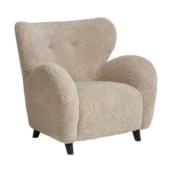 Béžové křeslo z textilie bouclé Carlino – House Nordic