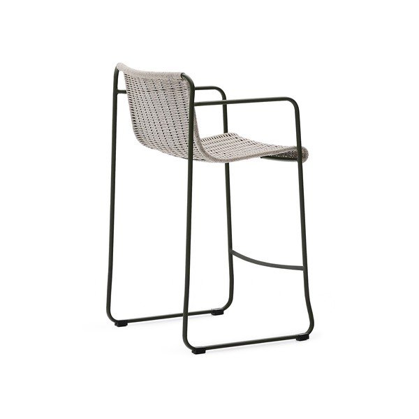 Šedozelená kovová zahradní barová židle Maurina – Kave Home-image-4
