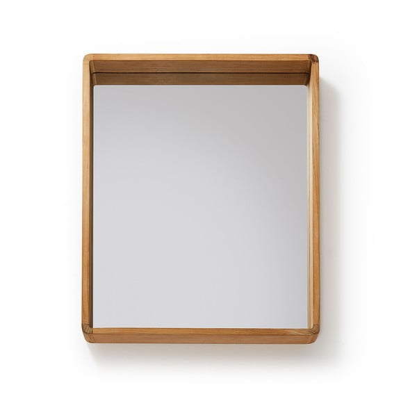 Zrcadlo z teakového dřeva Kave Home Sunday, 80 x 65 cm