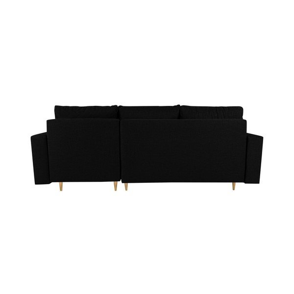 Černá rohová rozkládací pohovka s lenoškou na pravé straně Mazzini Sofas Iris-image-3