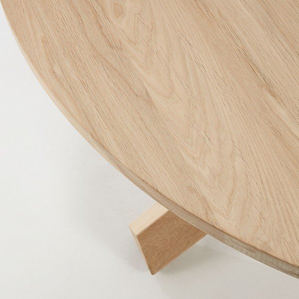 Stůl z dubového dřeva Kave Home Nori, ø 120 cm-image-1