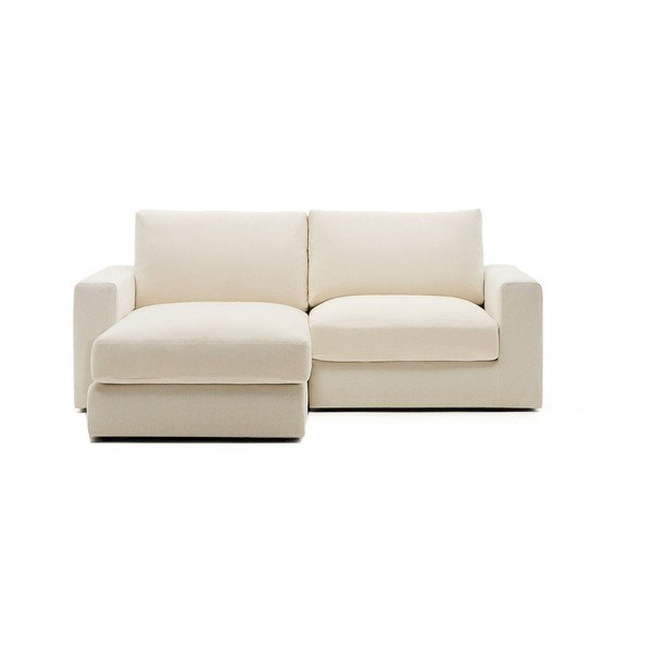 Béžová žinylková rohová pohovka (levý roh/s lenoškou) Alea – Kave Home