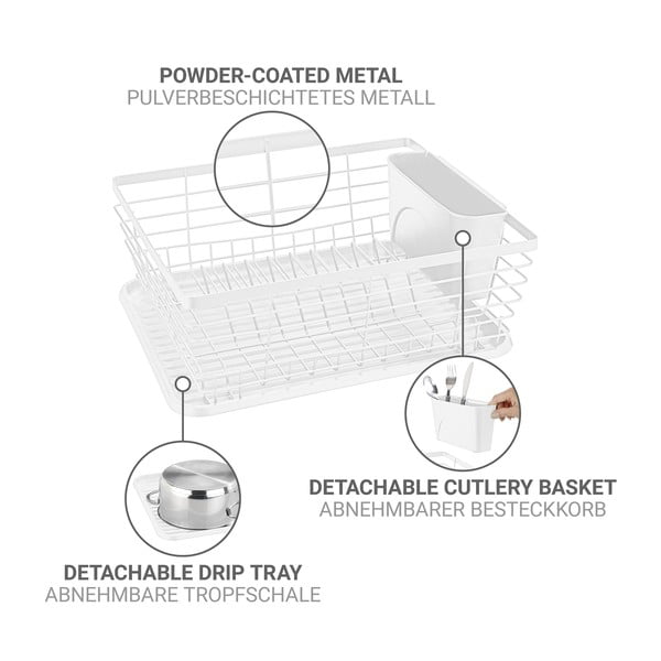 Bílý kovový odkapávač 36x30 cm Drip – Wenko-image-4
