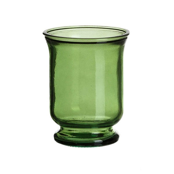 Zelený skleněný svícen Tropicho, výška 14 cm