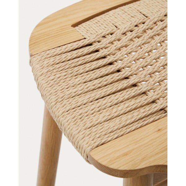 Barová stolička z dubového dřeva v přírodní barvě (výška sedáku 65 cm) Enit – Kave Home-image-1