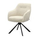 Krémové čalouněné jídelní křeslo s područkami Avola – Unique Furniture