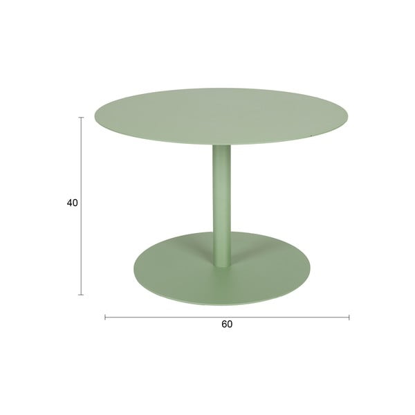 Šalvějově zelený ocelový kulatý konferenční stolek ø 60 cm Snow – Zuiver-image-4