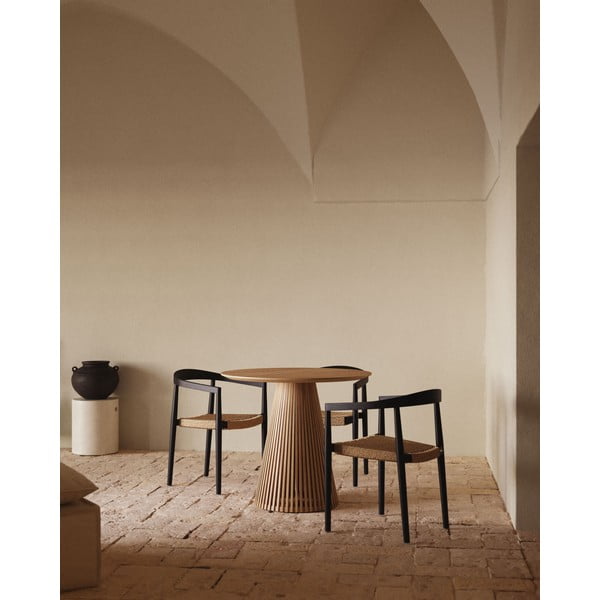 Černé dřevěné zahradní židle v sadě 4 ks Ydalia – Kave Home-image-4