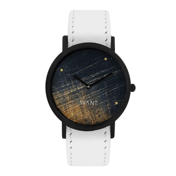 Unisex hodinky s bílým řemínkem South Lane Stockholm Avant Noir