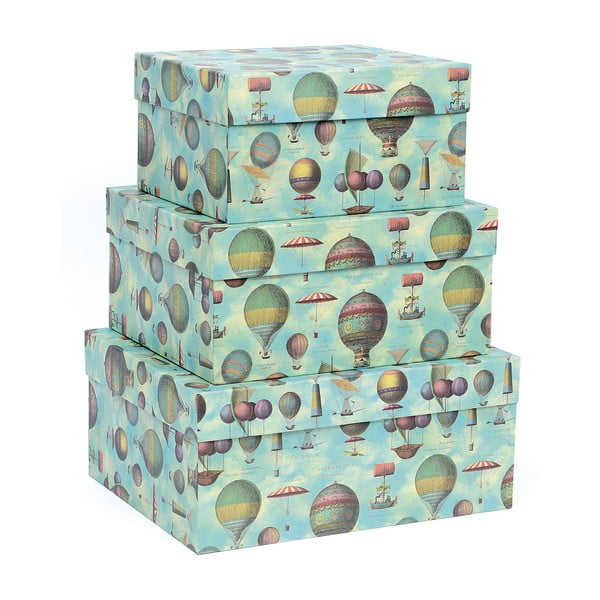 Dárkové krabice v sadě 3 ks Air Baloons – Kartos