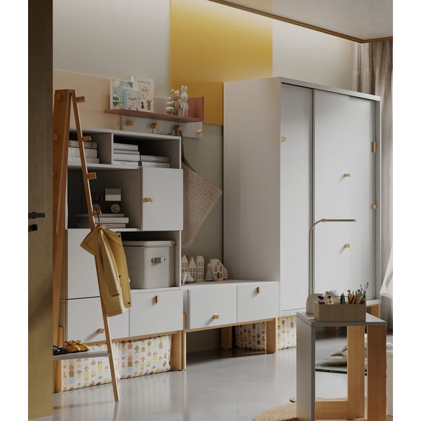 Světle šedá nízká dětská komoda 100x50 cm Cube - Pinio-image-1