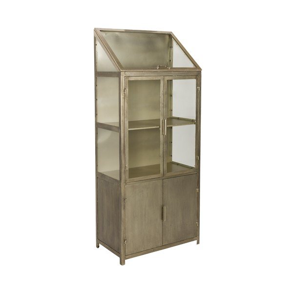 Šedá kovová vitrína 64x151x35 cm Monviso – Dutchbone-image-2