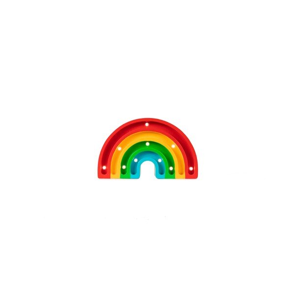 Barevná stolní lampa z borovicového dřeva Little Lights Rainbow, šířka 20 cm