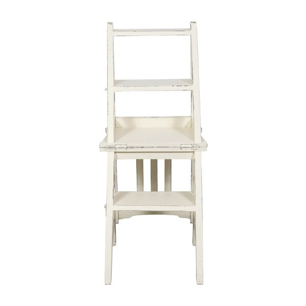 Bílá židle z mahagonového dřeva a skládací žebřík v jednom Biscottini Claudia-image-1