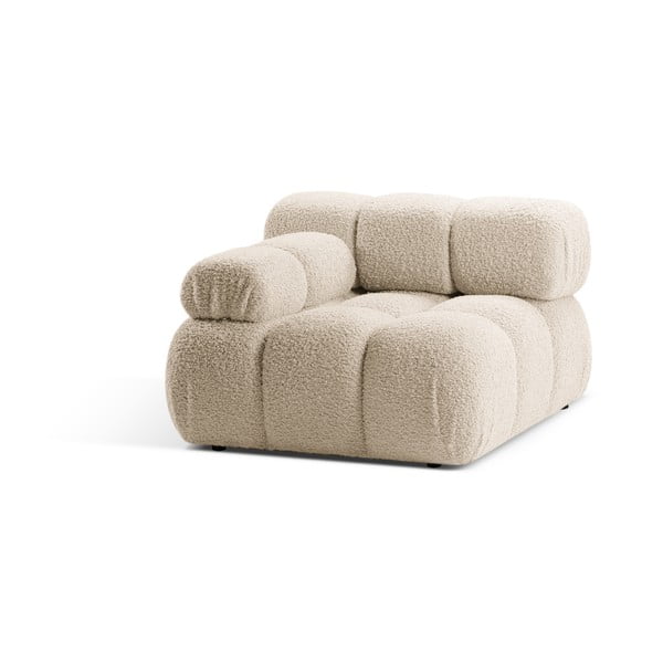 Béžový modul pohovky z textilie bouclé (levý roh) Bellis – Micadoni Home-image-3