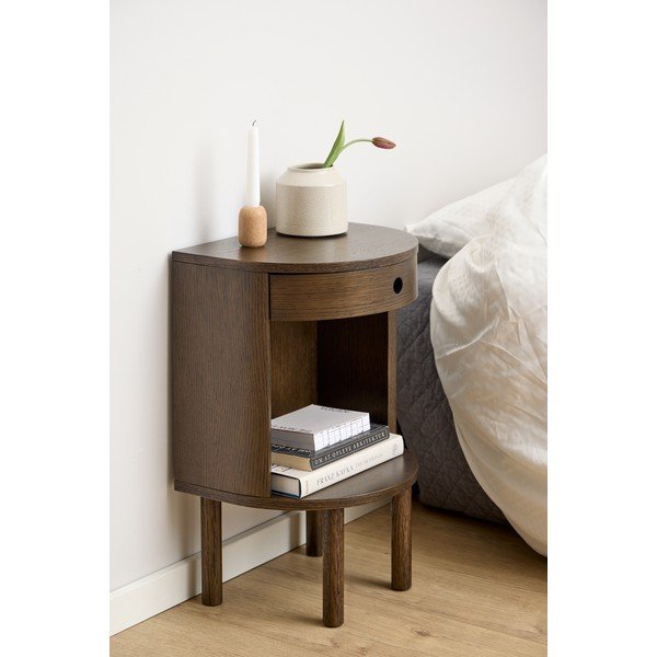 Noční stolek v dekoru dubu v tmavě přírodní barvě Paron – Actona-image-1