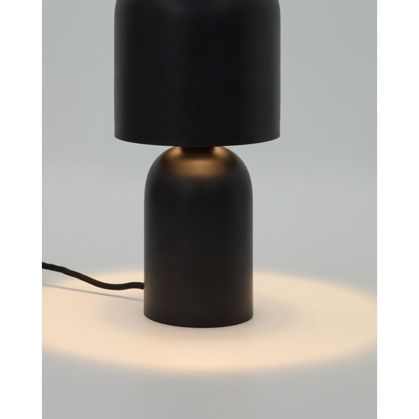 Černá stolní lampa s kovovým stínidlem (výška 28 cm) Monze – Kave Home-image-2