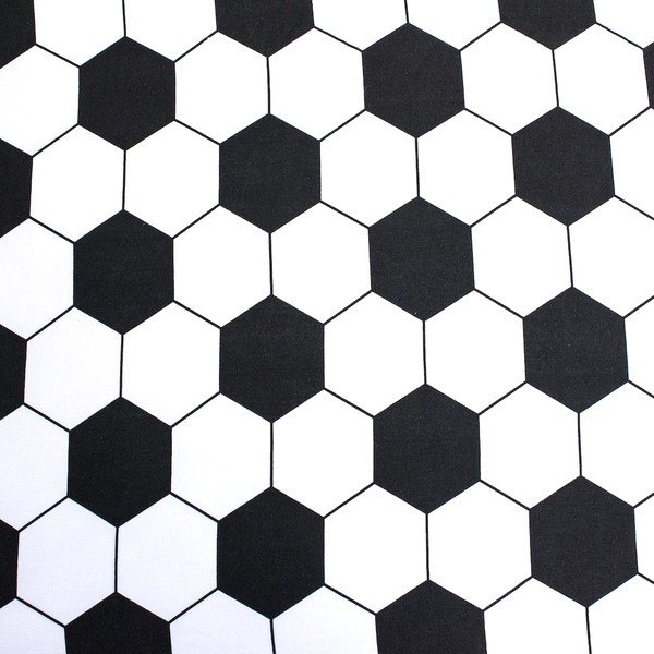 Černobílé napínací bavlněné dětské prostěradlo na jednolůžko 90x200 cm Football – Jerry Fabrics-image-2