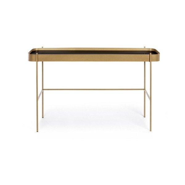 Konzolový stolek se skleněnou deskou ve zlaté barvě 43x120,5 cm Rashida – Bizzotto-image-2