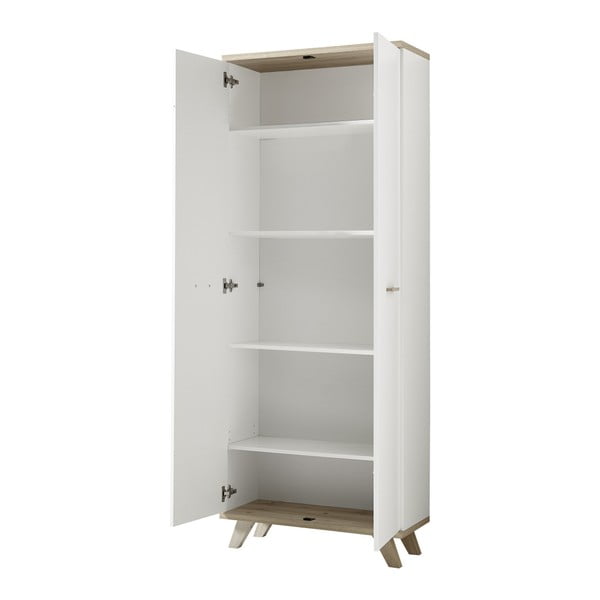Bílá šatní skříň v dekoru dubu 75x193 cm Oslo - Germania-image-1