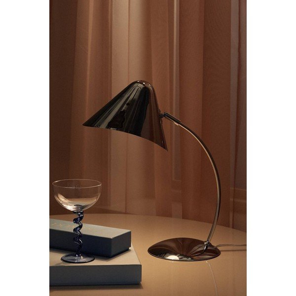 Ocelová stolní lampa s ohybatelnou konstrukcí v leskle stříbrné barvě (výška 40 cm) Nathan – Ellos Home-image-1