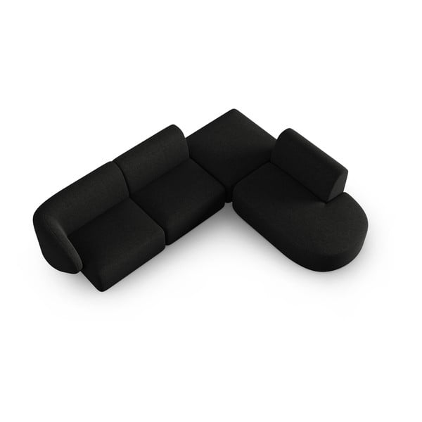 Černá žinylková rohová pohovka (pravý roh/do L) Paolo – Milo Casa-image-1