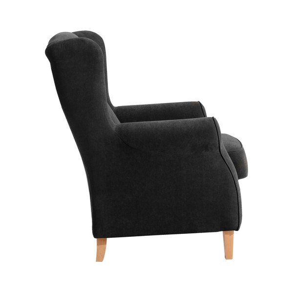 Černé křeslo ušák Max Winzer Lorris-image-2