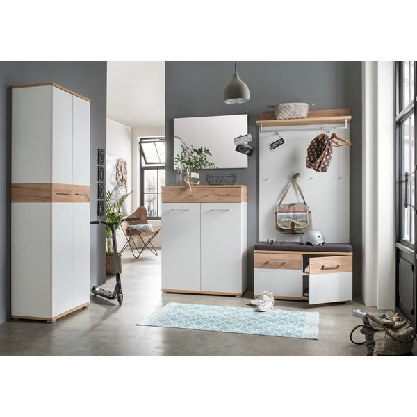 Věšákový panel v dekoru dubu v bílo-přírodní barvě Topix – Germania-image-1