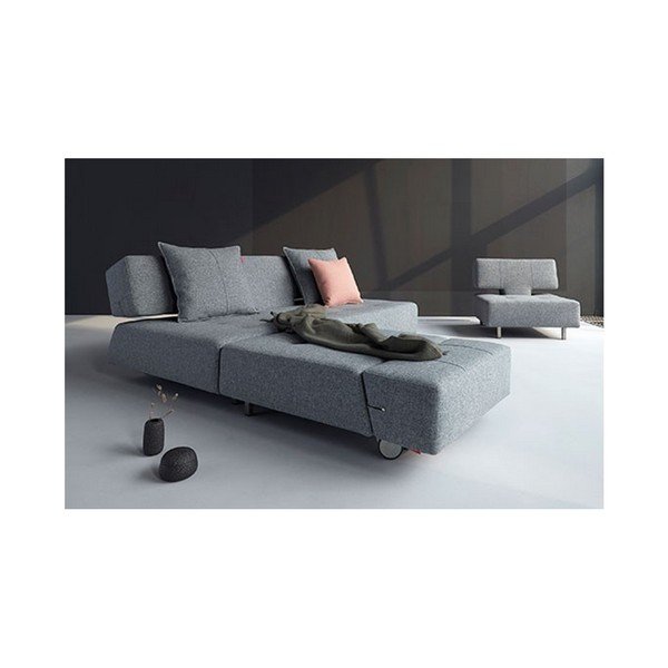 Šedobéžová rozkládací pohovka Innovation Long Horn Twist Granite-image-3