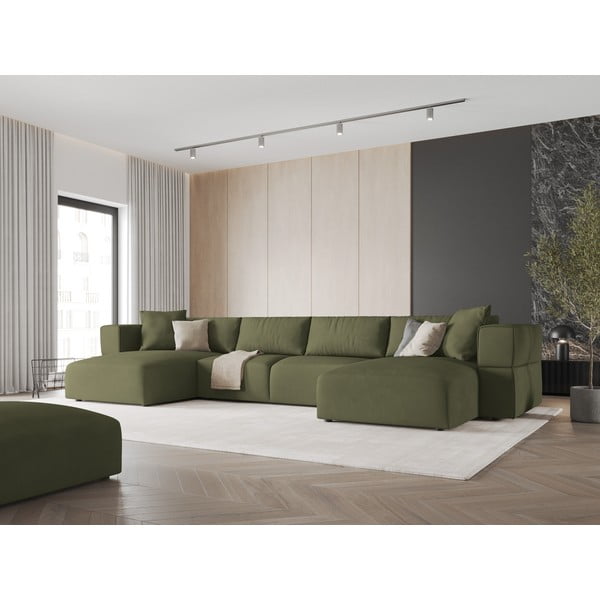 Světle zelená rohová pohovka do "U" Esther – Milo Casa-image-1