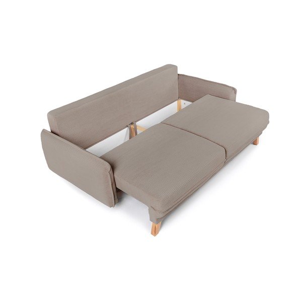 Taupe manšestrová rozkládací/s úložným prostorem pohovka 218 cm Tori – Bonami Selection-image-4
