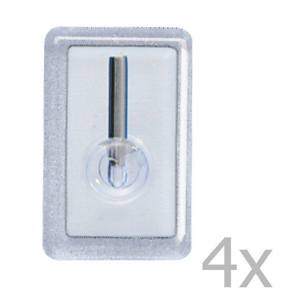 Sada 4 nástěnných háčků Wenko Curtain Hooks Chrome-image-1