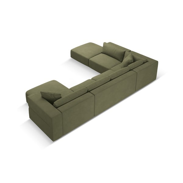 Světle zelená rohová pohovka do "U", levý roh Esther – Milo Casa-image-2