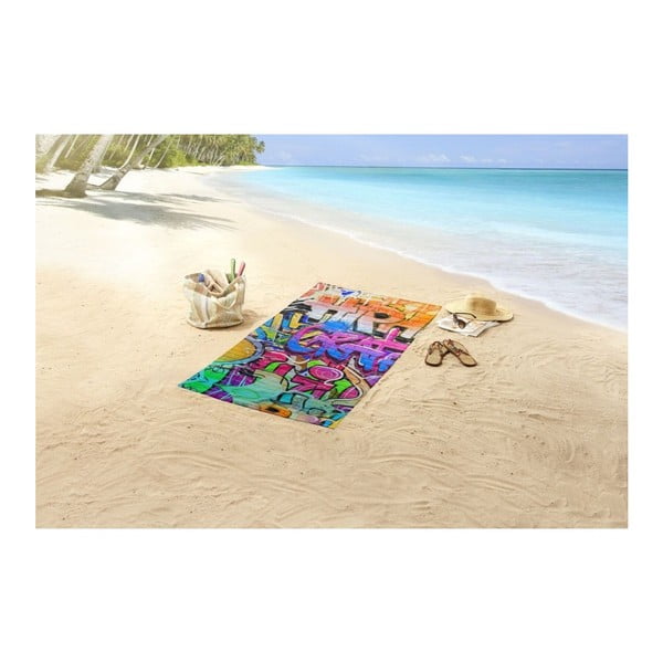 Plážová osuška s potiskem Good Morning Graffity, 150 x 75 cm-image-1