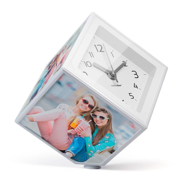 Rotující fotokostka s hodinami Balvi, 10x10 cm