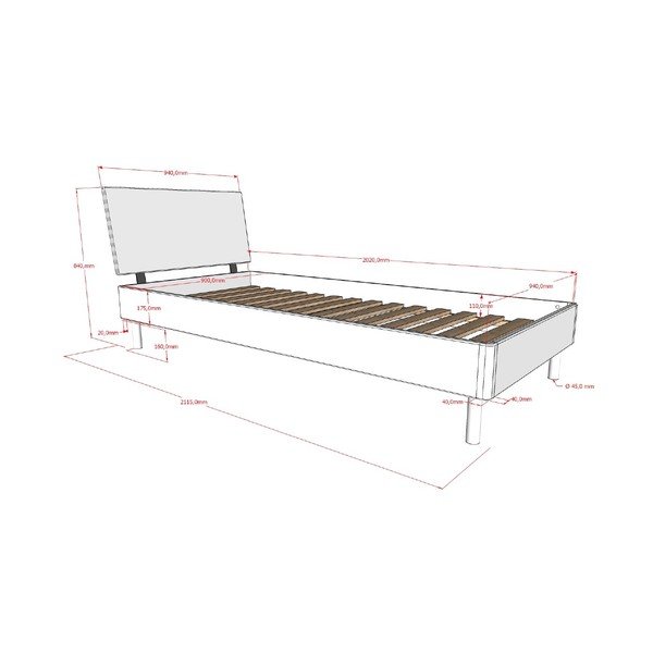 Bílá jednolůžková postel z bukového dřeva s roštem 90x200 cm Forrest – Vipack-image-2