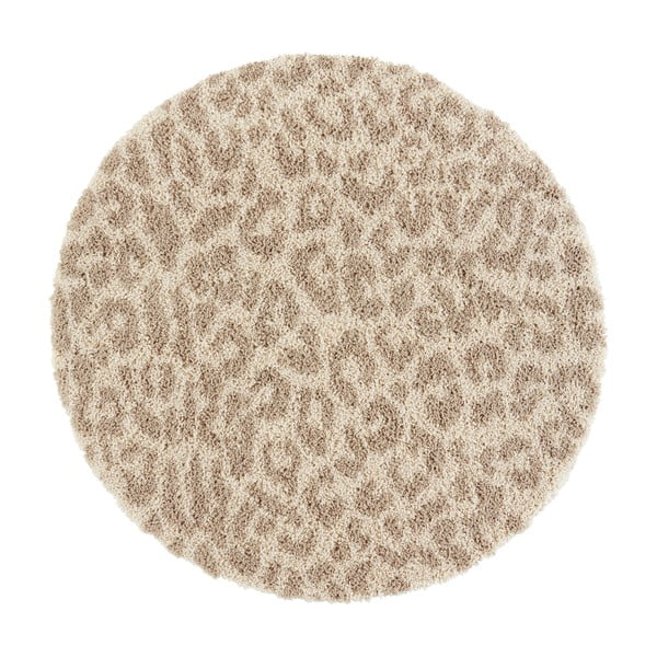 Béžový kulatý koberec ø 160 cm Patterned Animal - Ragami