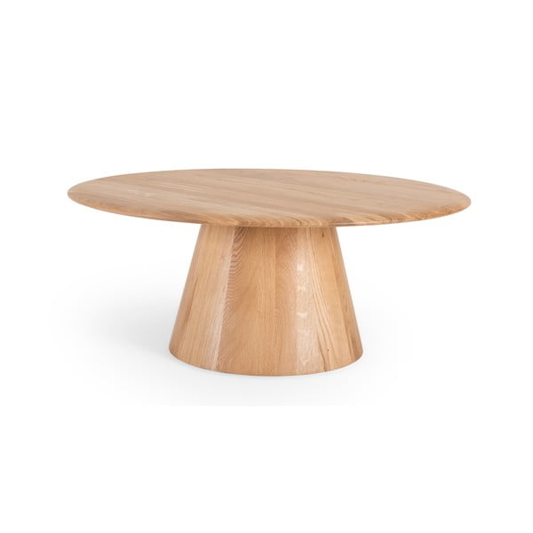 Kulatý konferenční stolek z dubového dřeva v přírodní barvě ø 80 cm Mushroom – Gazzda-image-4